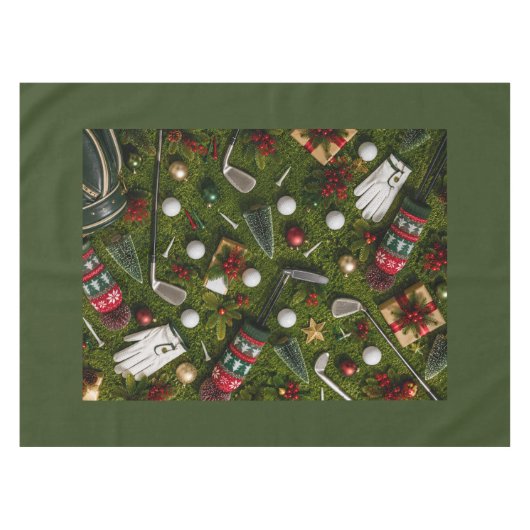Nappe Composition de Noël de golf sur un green  (Devant (Horizontal))