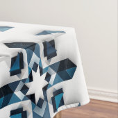 Nappe Conception Abstraite Géométrique en Bleu et Blanc (In Situ)