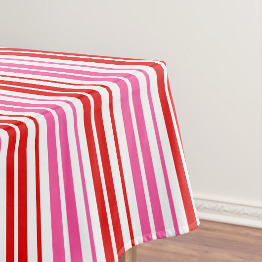 Nappe Conception de bandes verticales rose rouge blanc (In Situ)