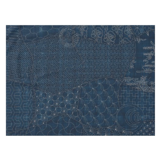 Nappe conception de broderie de Sashiko-style - (Devant (Horizontal))