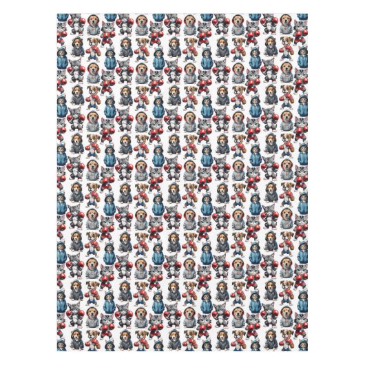 Nappe Conception de chats et de chiens de dessin animé  (Devant)