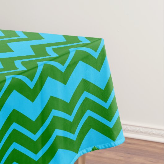 Nappe Conception de chevron en zigzag bleu vert (In Situ)