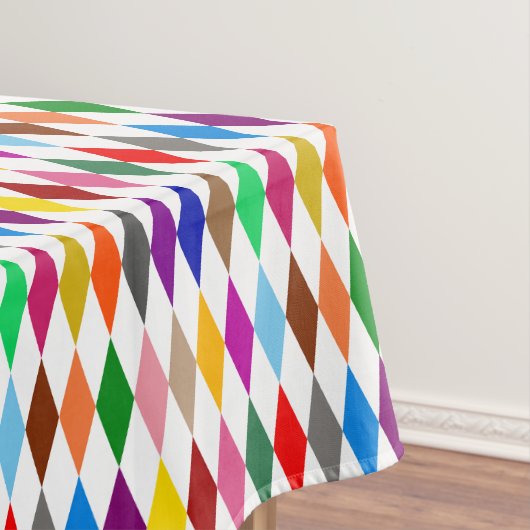 Nappe Conception de diamants arlequin colorés blanc (In Situ)