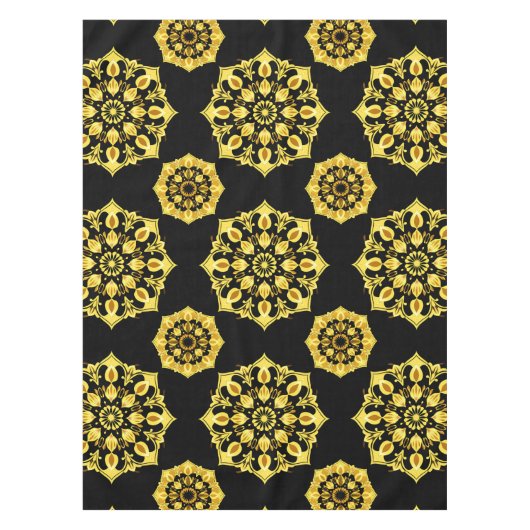 Nappe Conception de mandala doré avec motifs symétriques (Devant)