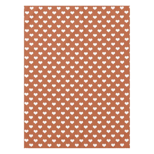 Nappe Conception de motif de cœur d'amour blanc marron (Devant)