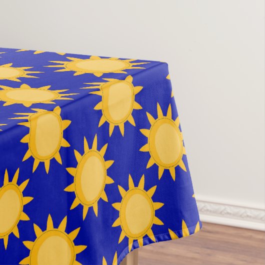 Nappe Conception de motif de soleil sur fond bleu (In Situ)