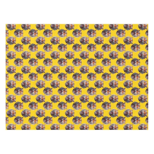 Nappe Conception de motif de tête de tigre jaune  (Devant (Horizontal))