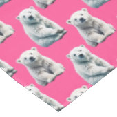 Nappe Conception de motif d'ours polaire rose  (Angle)