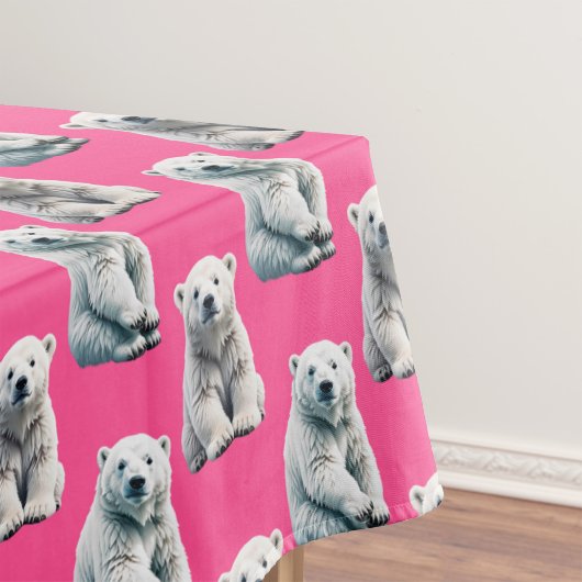 Nappe Conception de motif d'ours polaire rose 
