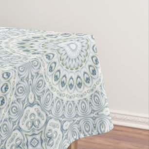 Nappe Conception de motif mandala bleu et vert serein