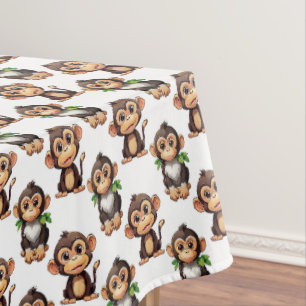 Nappe Conception de motif singe blanc