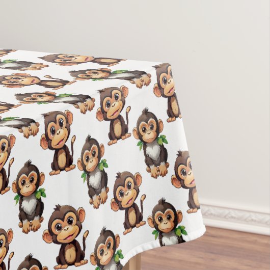 Nappe Conception de motif singe blanc (In Situ)