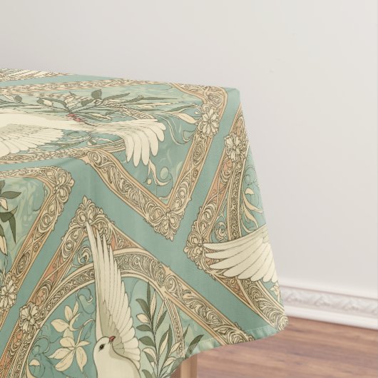 Nappe Conception de Noël avec colombe et branche d'olivi (In Situ)