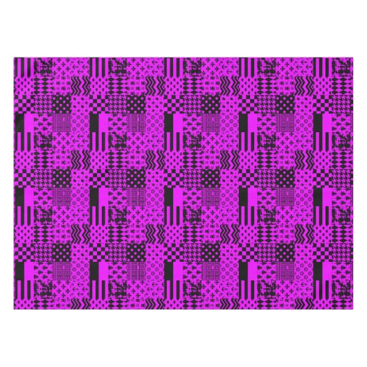 Nappe Conception de Patchwork Motifs mélangés violet noi (Devant (Horizontal))