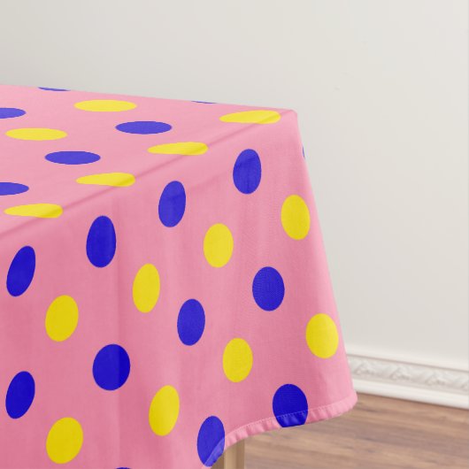 Nappe Conception de points polka rose bleu jaune (In Situ)