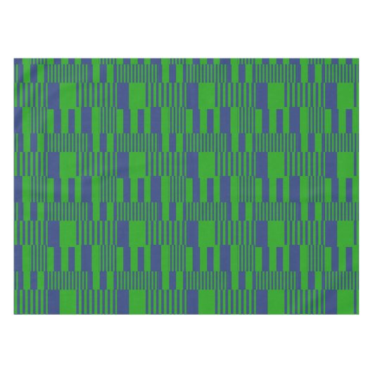 Nappe Conception de rayures patchwork bleu vert  (Devant (Horizontal))