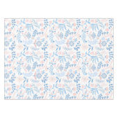Nappe Conception florale boho impression bloc bleu rose (Devant (Horizontal))