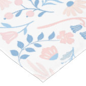 Nappe Conception florale boho impression bloc bleu rose (Angle)