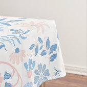 Nappe Conception florale boho impression bloc bleu rose (In Situ)