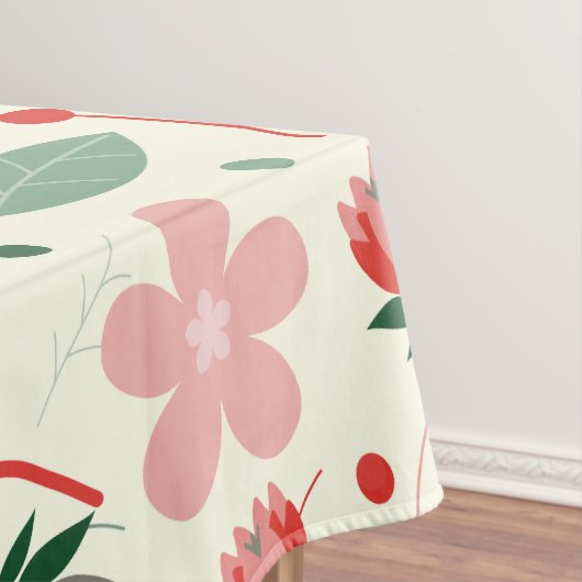 Nappe Conception florale lumineuse avec feuilles vertes  (In Situ)