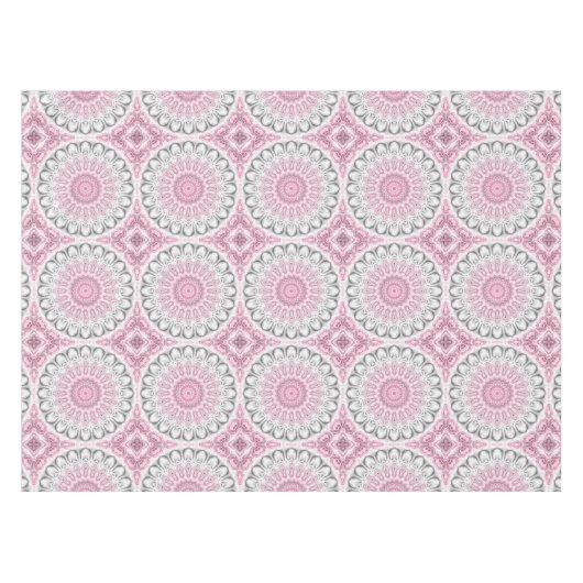 Nappe Conception Motif Mandala rose et blanc (Devant (Horizontal))