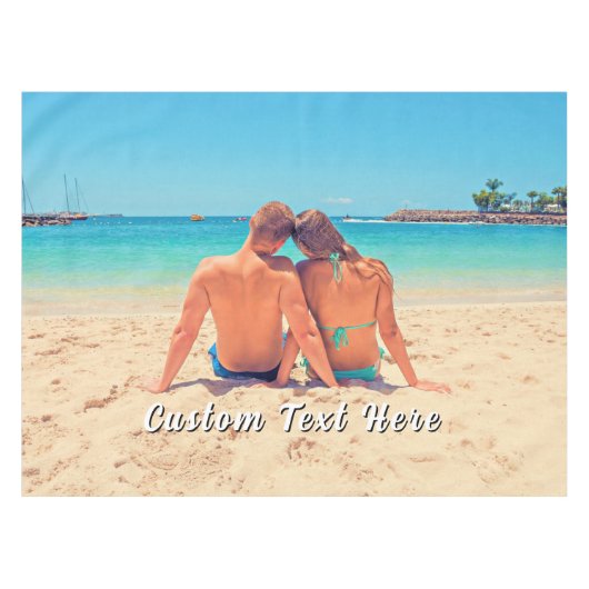 Nappe Concevez Votre Propre Tablecloth Photo Cadeau Text (Devant (Horizontal))