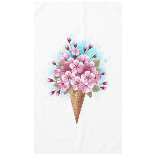 Nappe Cône rose Sakura crème glacée gaufre (Devant)