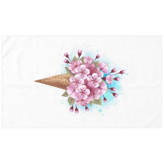 Nappe Cône rose Sakura crème glacée gaufre (Devant (Horizontal))