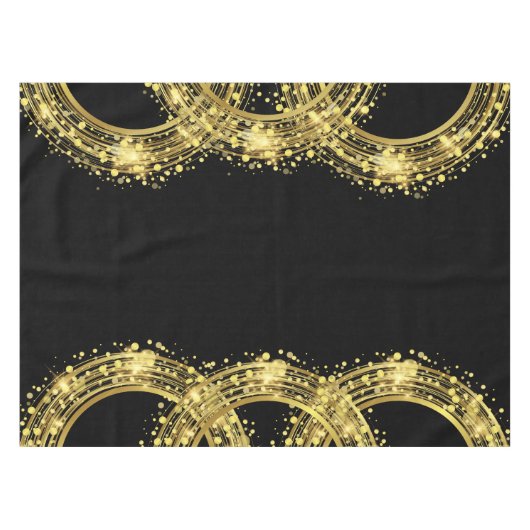 Nappe Confetti de Parties scintillant d'or dans la ronde (Devant (Horizontal))
