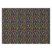 Nappe Cool fun pâtes macaroni coloré motif sur noir (Devant (Horizontal))