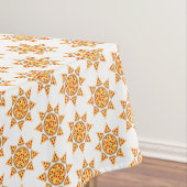 Nappe Cool plaisir pizza tranches motif soleil sur blanc (In Situ)