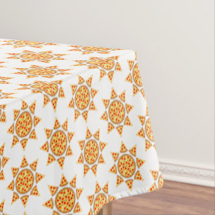 Nappe Cool plaisir pizza tranches motif soleil sur blanc
