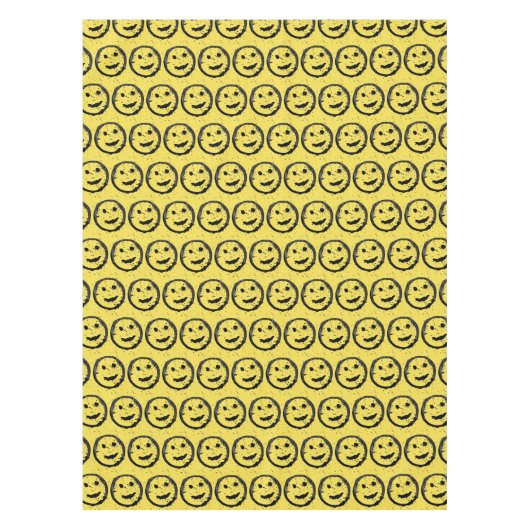 Nappe Cool Sardé Joyeux visage souriant motif jaune (Devant)