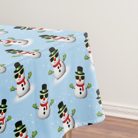 Nappe Cool Snowman Noël motif bleu hiver (In Situ)