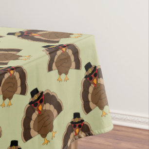 Nappe Cool Turquie Thanksgiving fun brun vert motif