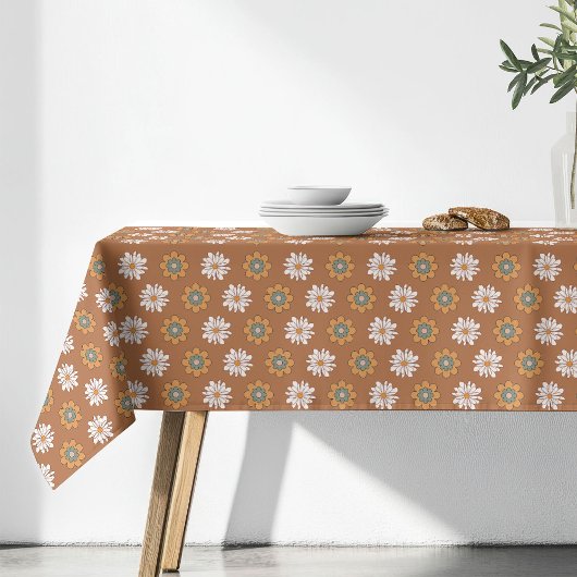 Nappe Copper Floral Tablecloth Pastel Boho Dining Style