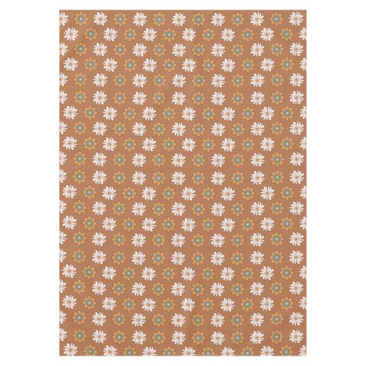 Nappe Copper Floral Tablecloth Pastel Boho Dining Style (Devant)