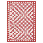 Nappe Coqs classiques américains et coeurs rouges et (Devant)