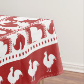 Nappe Coqs classiques américains et coeurs rouges et (In Situ)