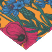 Nappe Coquelicots rouges et fleurs de maïs bleues sur or (Angle)