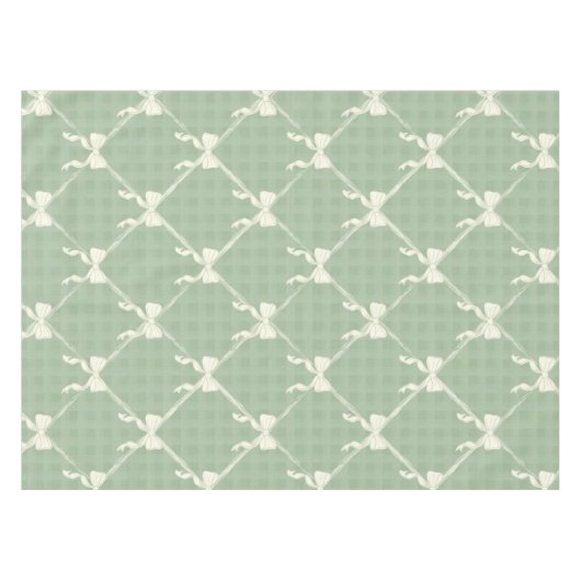 Nappe Coquette Bows Gingham Pattern Cream Sage Green (Devant (Horizontal))