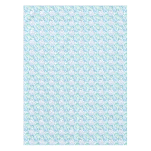 Nappe Coquillages Bleus Pastel (Devant)