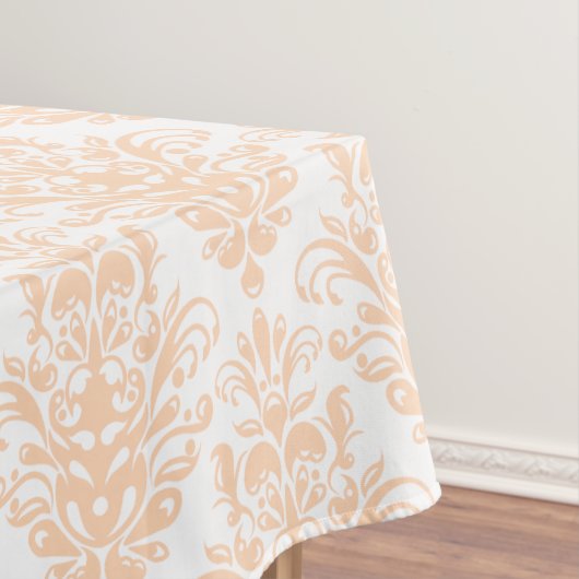 Nappe Corail pâle Rose et blanc Élégant Damas motif (In Situ)