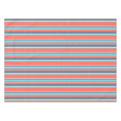Nappe Corail vivant, bandes bleues et grises (Devant (Horizontal))