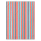 Nappe Corail vivant, bandes bleues et grises (Devant)