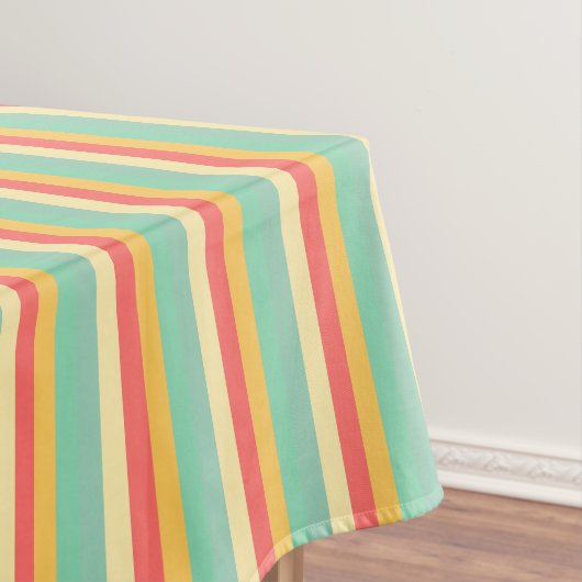 Nappe Coral Turquoise Yellow Stripes (In Situ)
