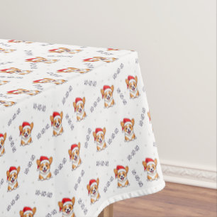 Nappe Corgis à Santa Hats Motif de Noël