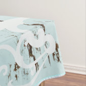 Nappe Côté aqua bleu plage bois étoile coquillage (In Situ)