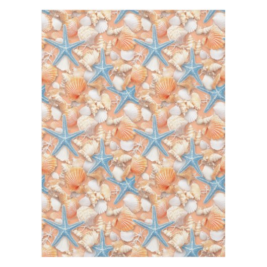 Nappe Côtière rustique - Coquillages, Poissons étoilés,  (Devant)