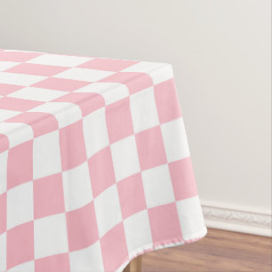 Nappe Coton à damiers rose et blanc